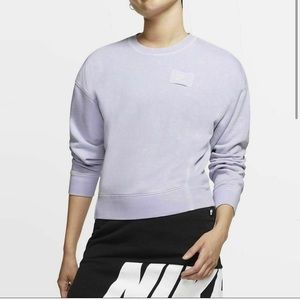 Nike purple fade terry cloth crewneck